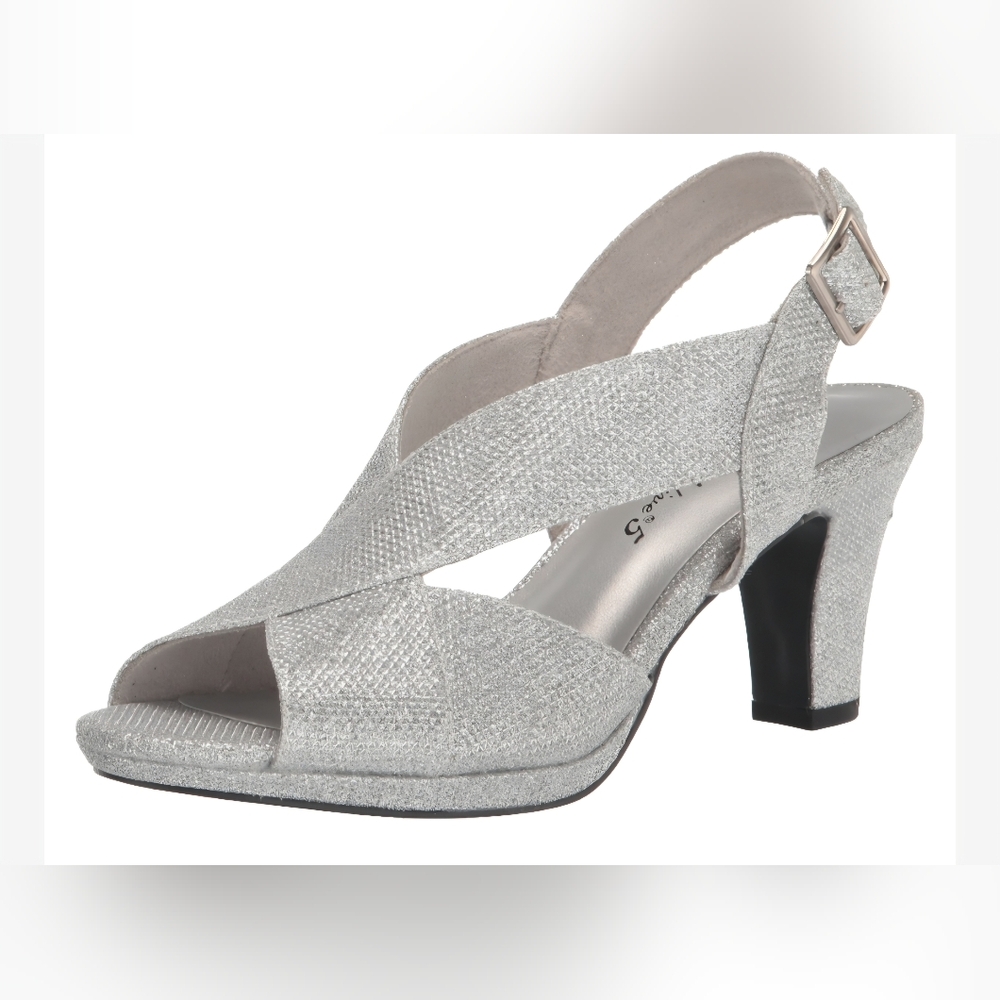 Silver Glitter Slingback‎ Dress Sandal